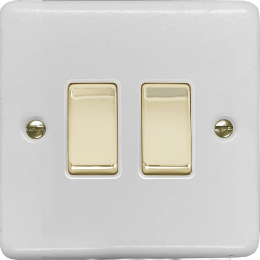 Contour Flat White Contour 2 Gang Switch