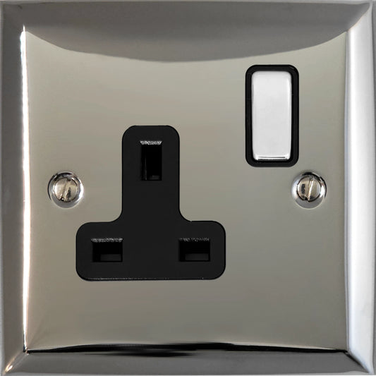 Spectrum Polished Chrome 1 Gang Socket - Spectrum range electrical socket