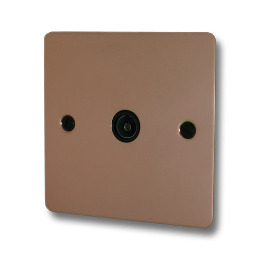 Flat Bright Copper 1 Gang Coax Point