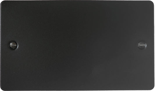 Flat Black 2 Gang Blank Plate