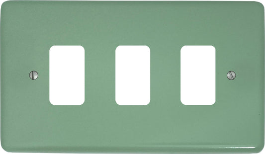 Classic Sage Green 3 Gang Grid Plate