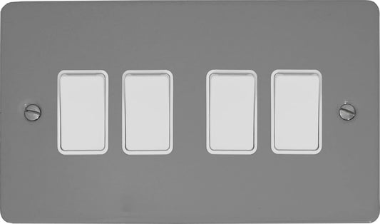 Flat Light Grey 4 Gang 2 Way Switch