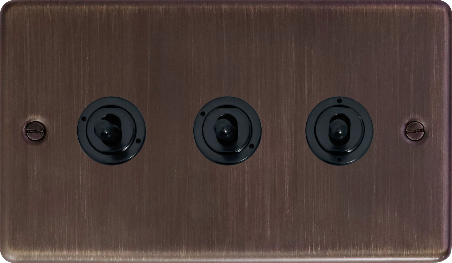 Contour Antique Copper 3 Gang 2 Way Toggle