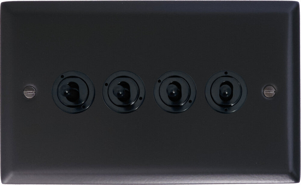 Spectrum Flat Black  4 Gang Toggle Switch (Flat Black Toggle)