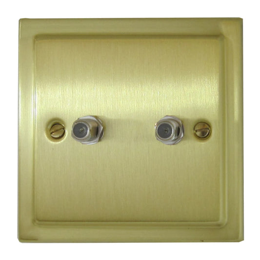 Victorian Satin Brass 2 Gang Sat. Point