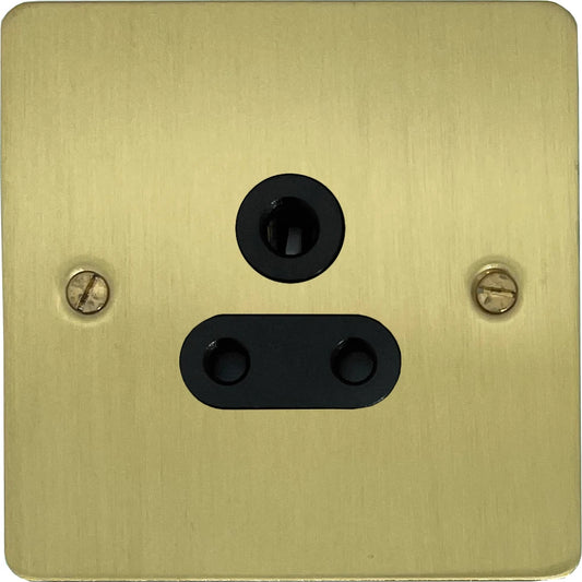 Flat Satin Brass 5 Amp Socket