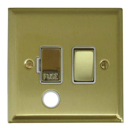 Deco Satin Brass Switch Fused Spur & F/Out
