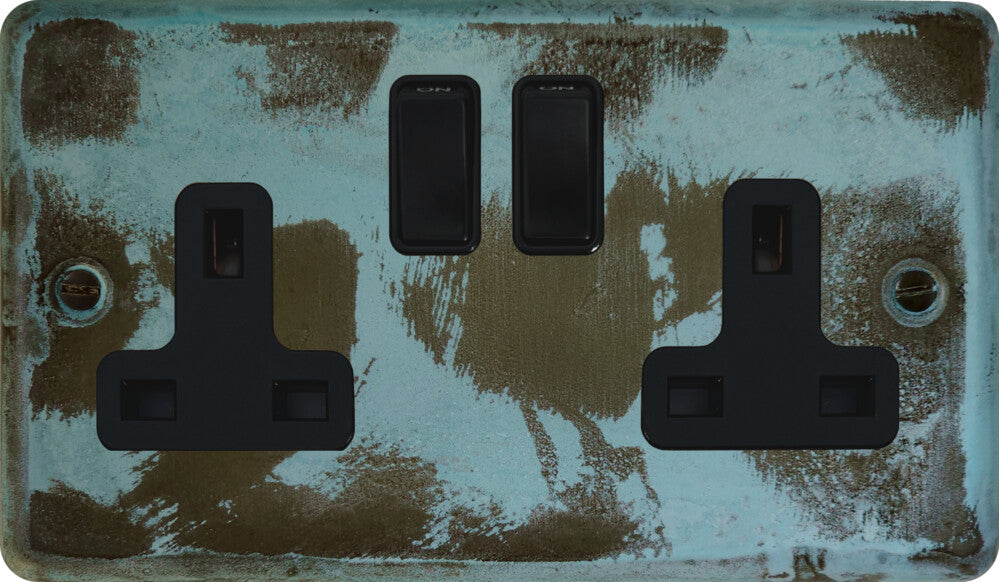 Contour Verdigris 2 Gang Socket