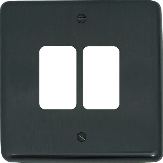Contour Black Bronze 2 Gang Grid Plate