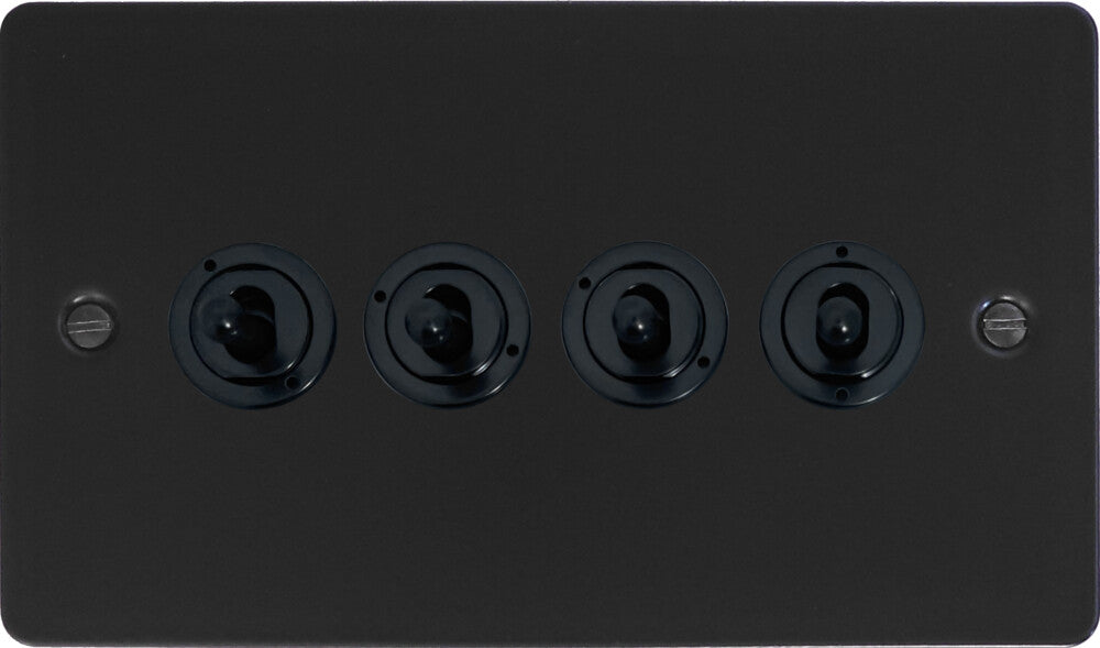 Flat Black 4 Gang Toggle (Flat Black Toggle)