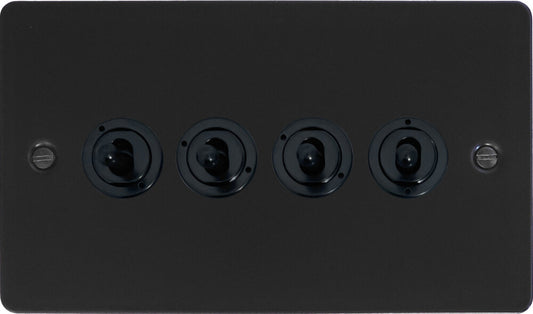 Flat Black 4 Gang Toggle (Flat Black Toggle)