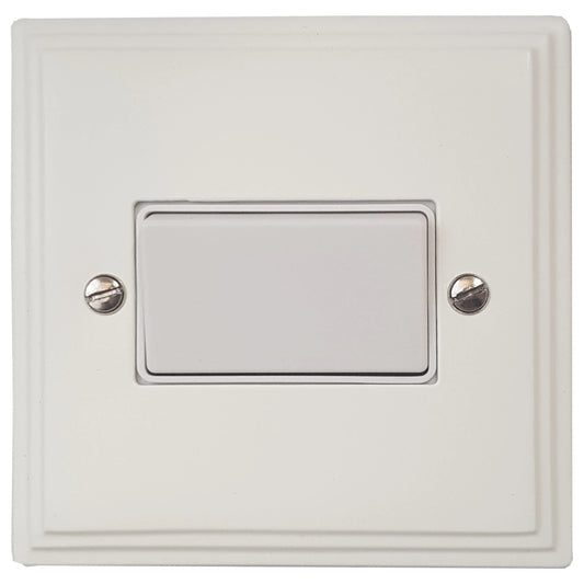 Victorian Flat White Fan Isolator (White Switch)