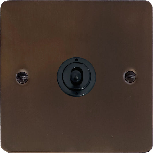 Flat Medium Bronze 1 Gang Toggle (Flat Black Toggle)