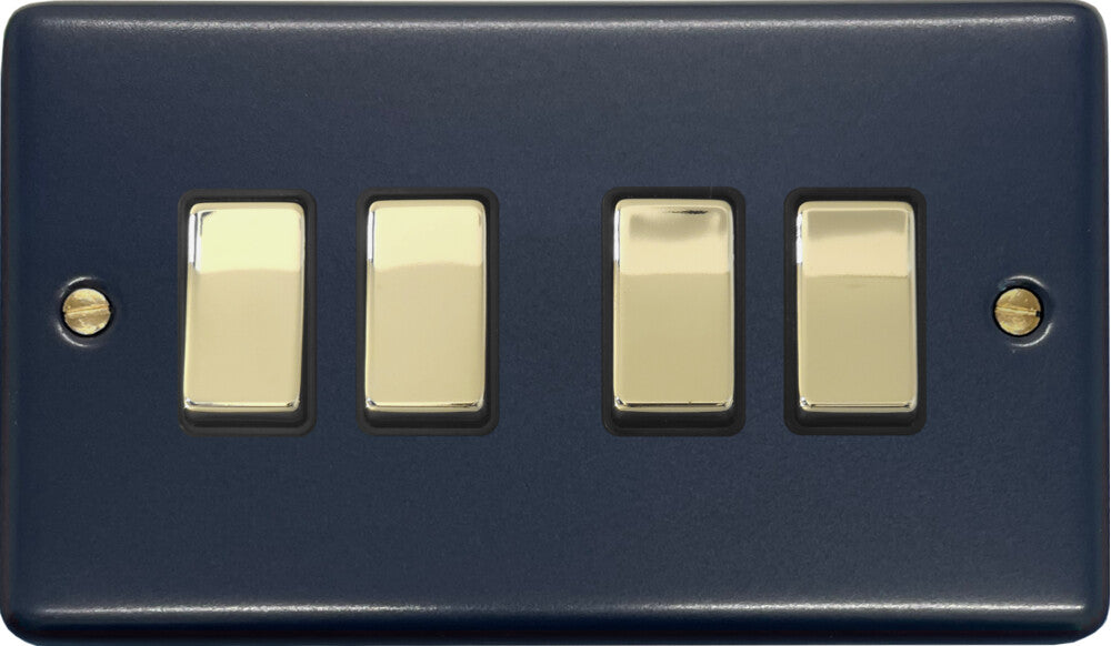 Contour Blue 4 Gang Switch