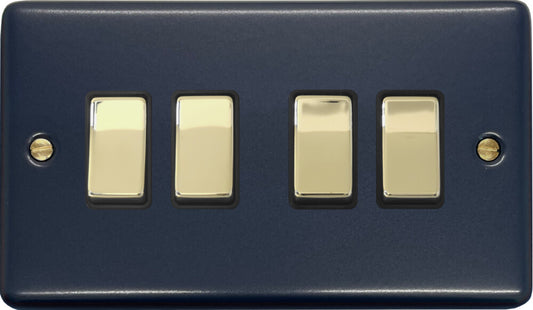Contour Blue 4 Gang Switch
