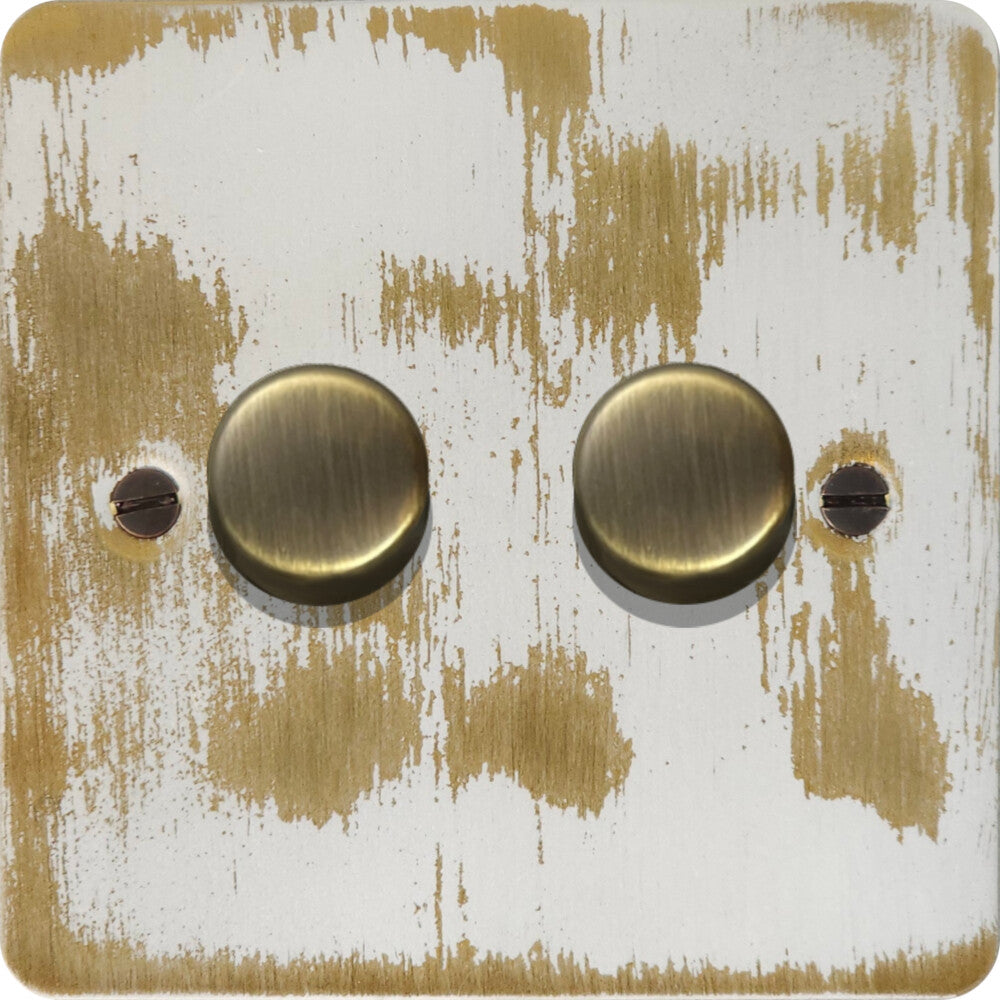 Flat Dover Bronze 2 Gang LED Dimmer