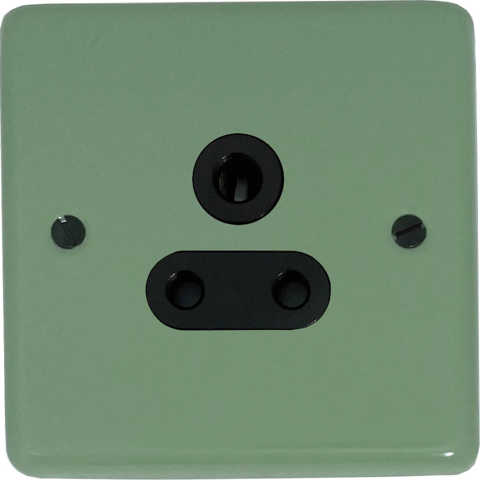 Classic Sage Green 5 Amp Socket (Black Switch)