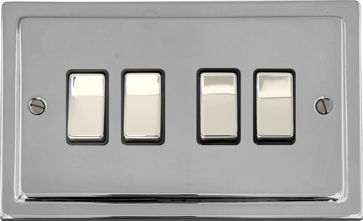 Victorian Polished Chrome 4 Gang 2 Way Switch