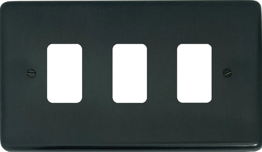 Contour Black Bronze 3 Gang Grid Plate