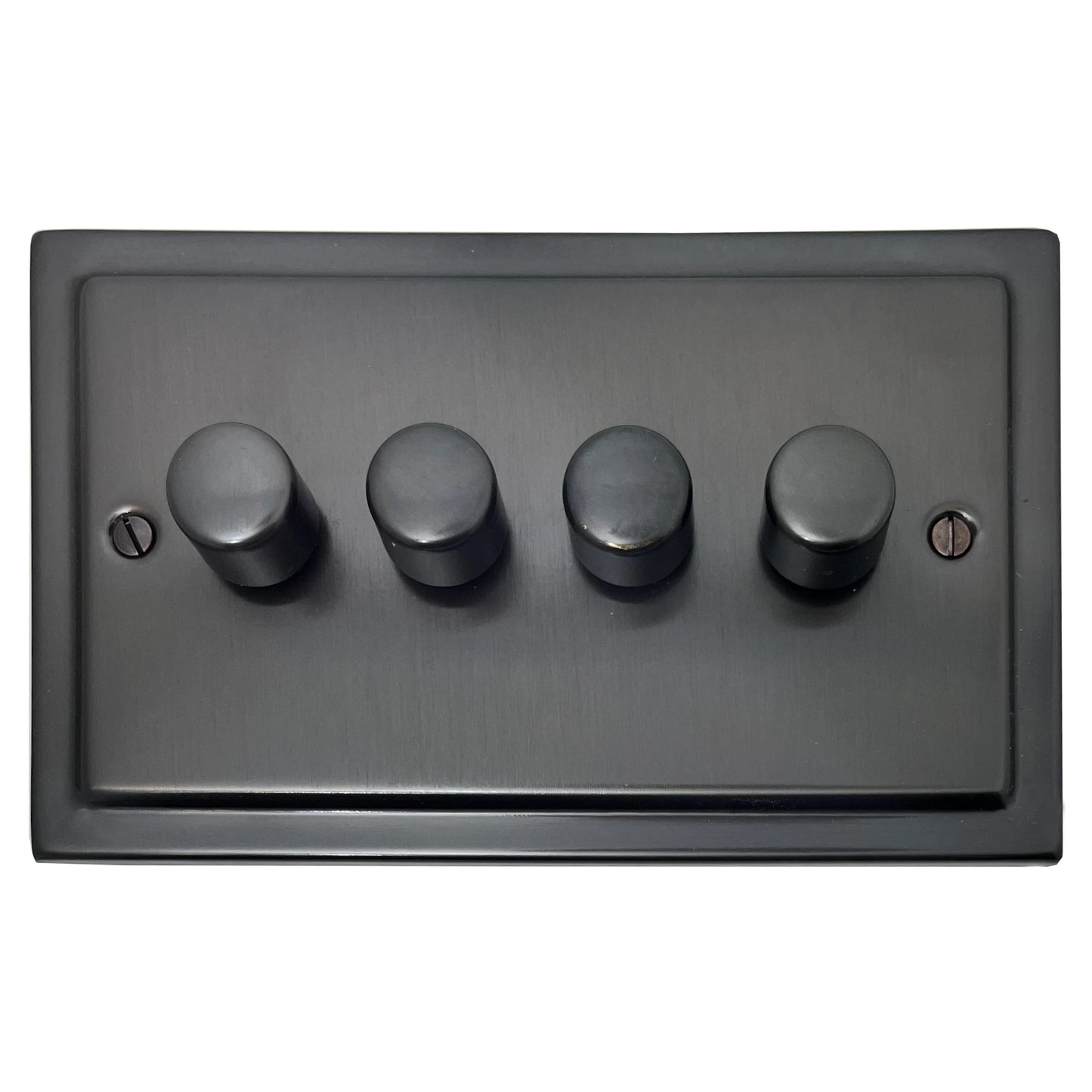 Victorian Black Bronze 4 Gang 120W LED Dimmer