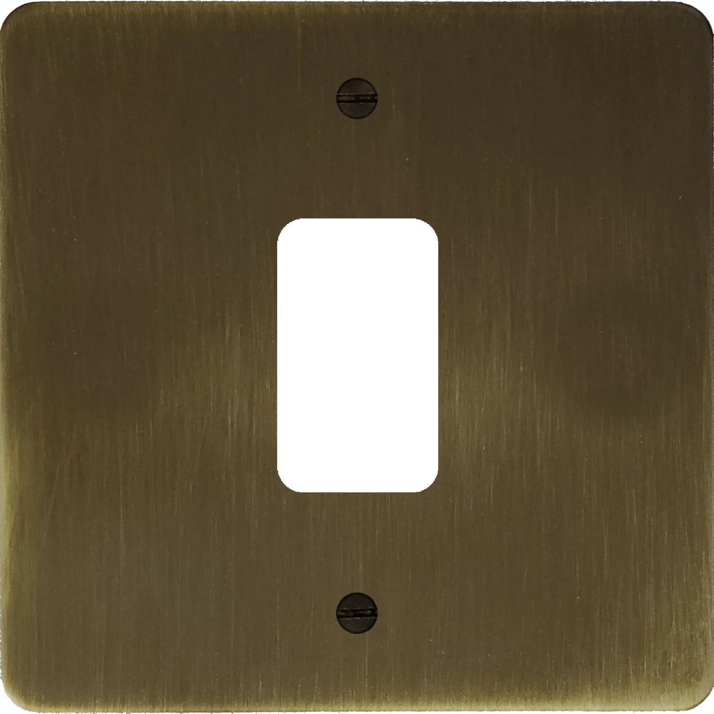 Flat Antique Brass 1 Gang Grid Plate