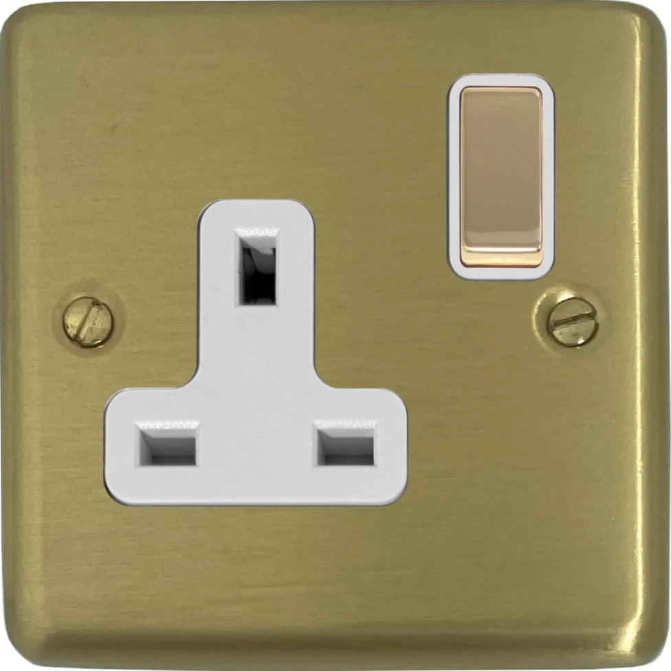 Contour Satin Brass 1 Gang Socket