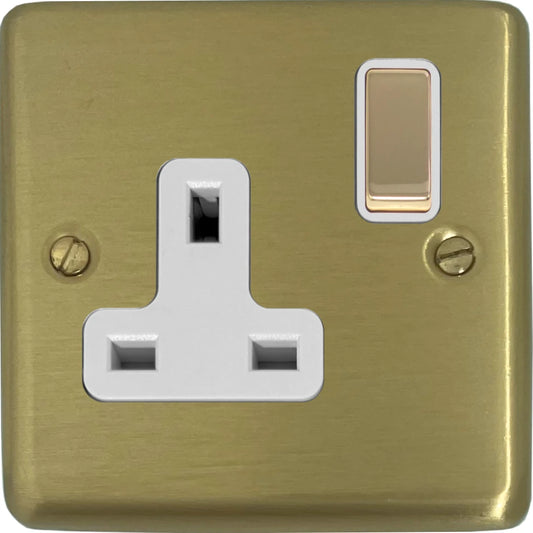 Contour Satin Brass 1 Gang Socket