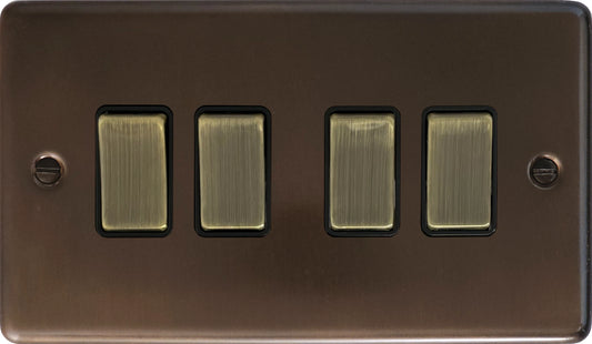 Contour Medium Bronze 4 Gang Switch
