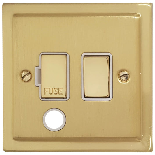 Trimline Satin Brass Switch Fused Spur & F/Out