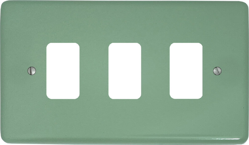 Classic Sage Green 3 Gang Grid Plate