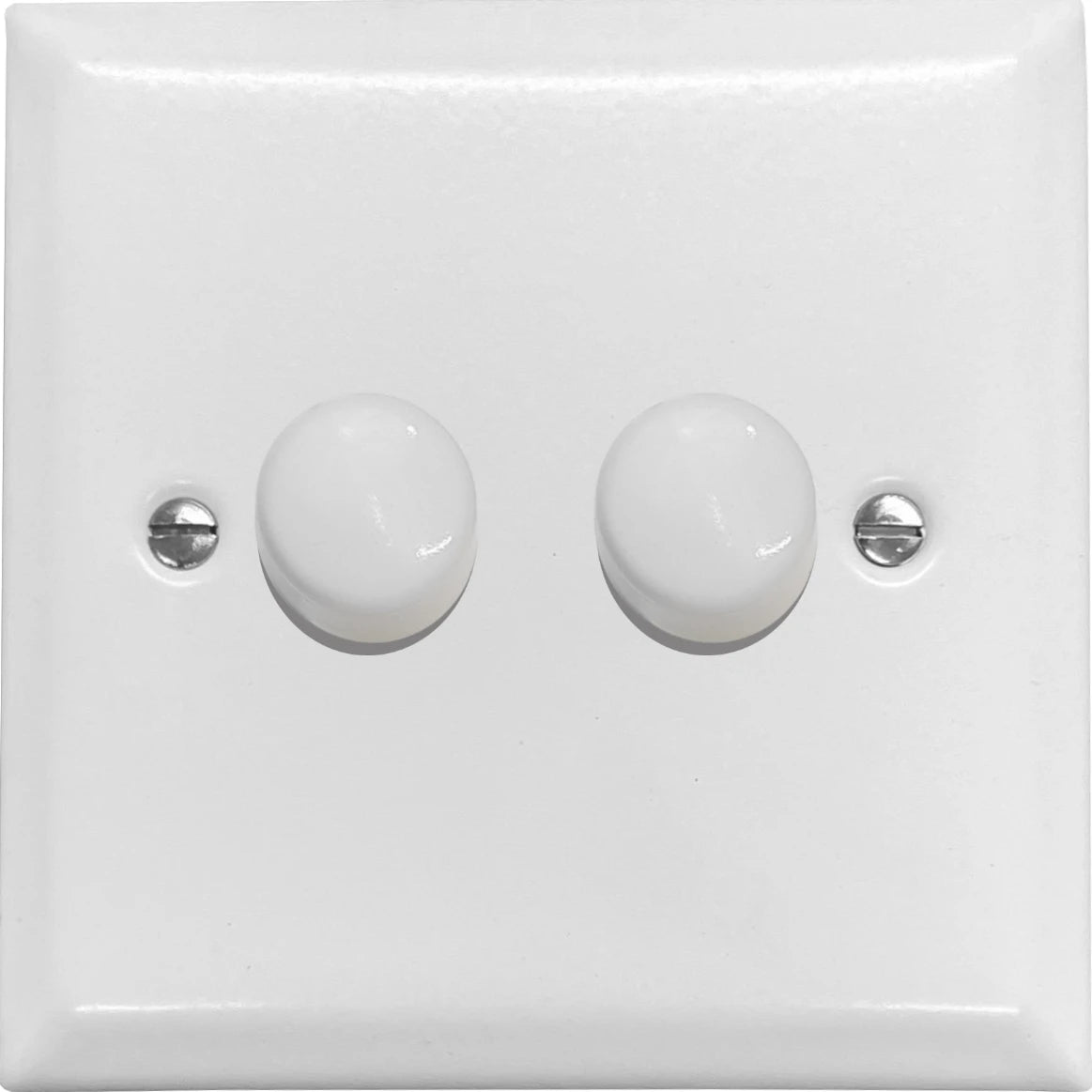 Spectrum Flat White 2 Gang LED Dimmer