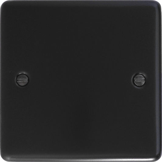 Contour Flat Black 1 Gang Blank Plate