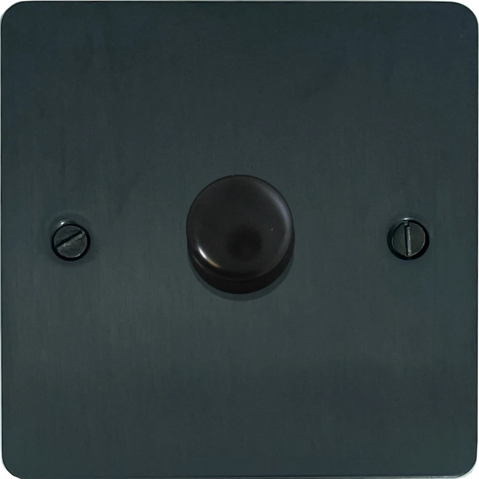 Flat Black Bronze 1 Gang LED Dimmer