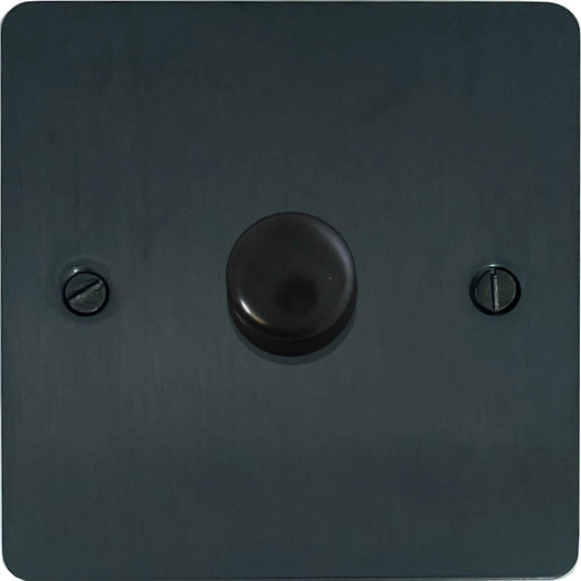 Flat Black Bronze 1 Gang LED Dimmer
