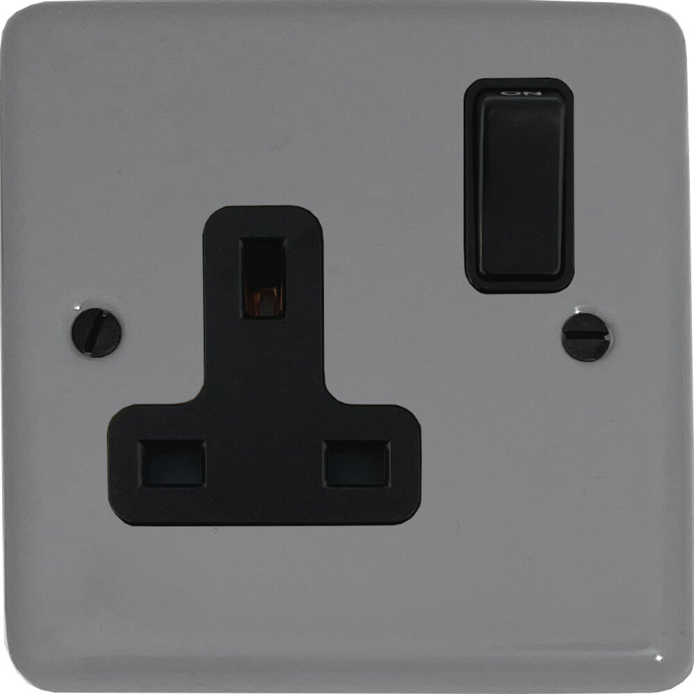 Contour Light Grey 1 Gang Switched Socket