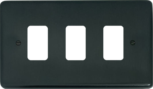 Contour Black Bronze 3 Gang Grid Plate