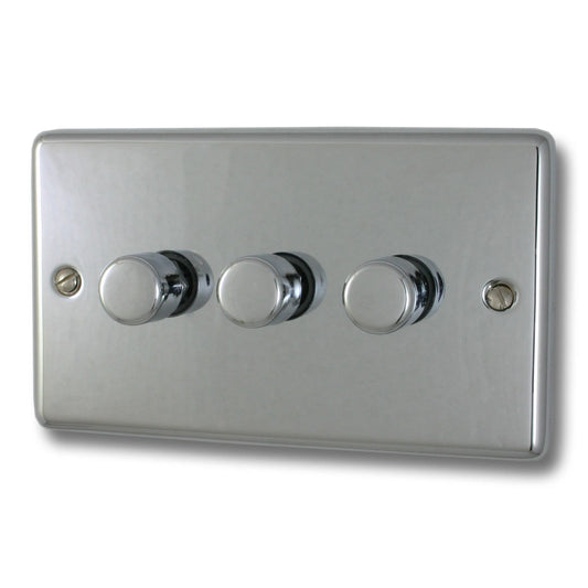 Contour Polished Chrome 3 Gang LED Dimmer