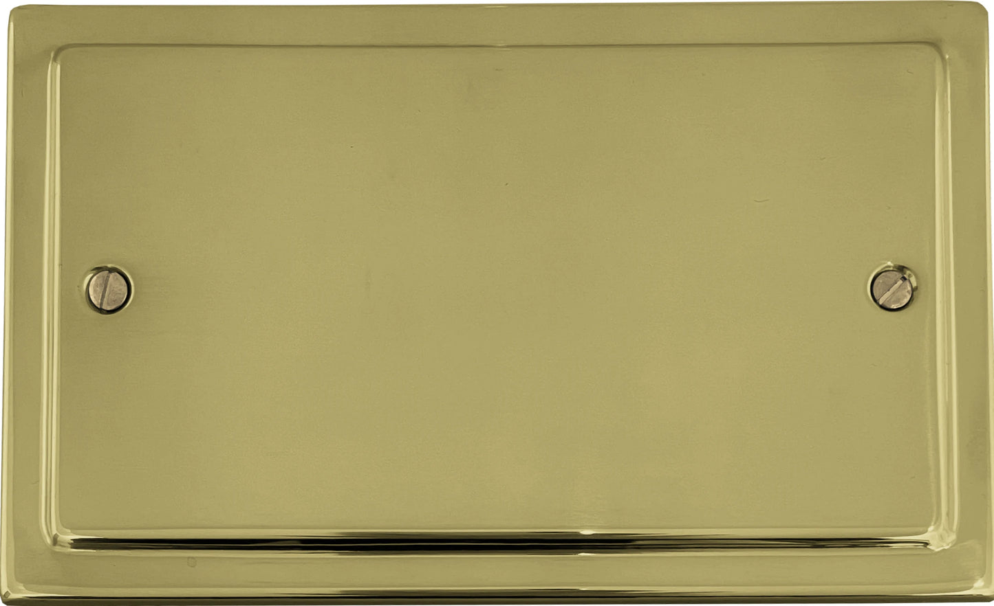Victorian Polished Brass 2 Gang Blank