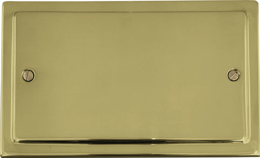 Victorian Polished Brass 2 Gang Blank