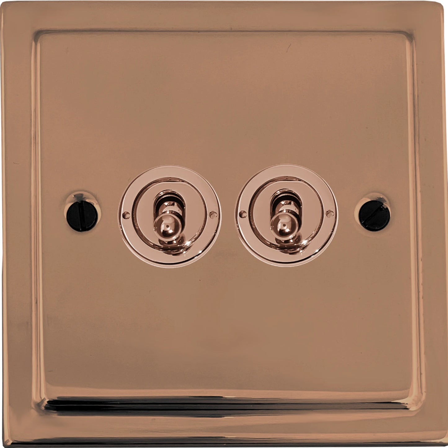 Victorian Polished Copper 2 Gang Toggle