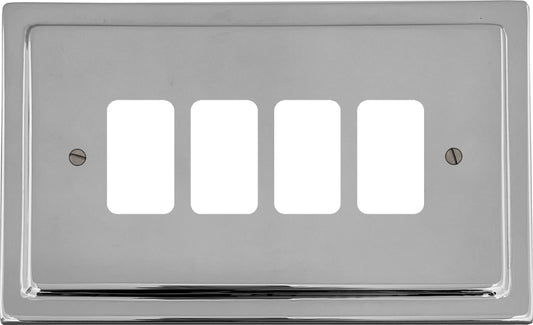 Trimline Polished Chrome 4 Gang Grid Plate