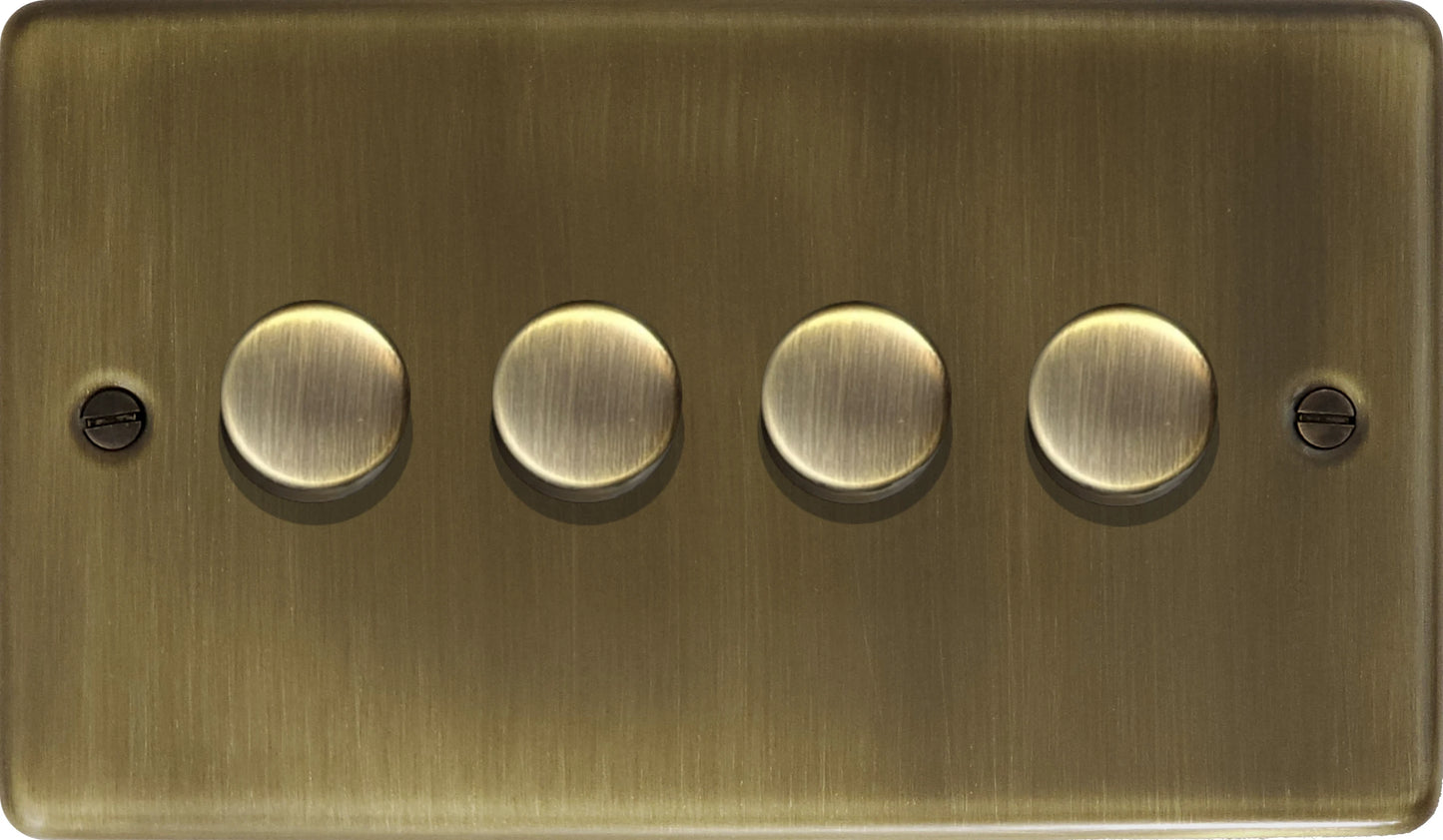 Contour Antique Brass 4 Gang LED Dimmer