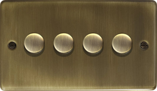 Contour Antique Brass 4 Gang LED Dimmer