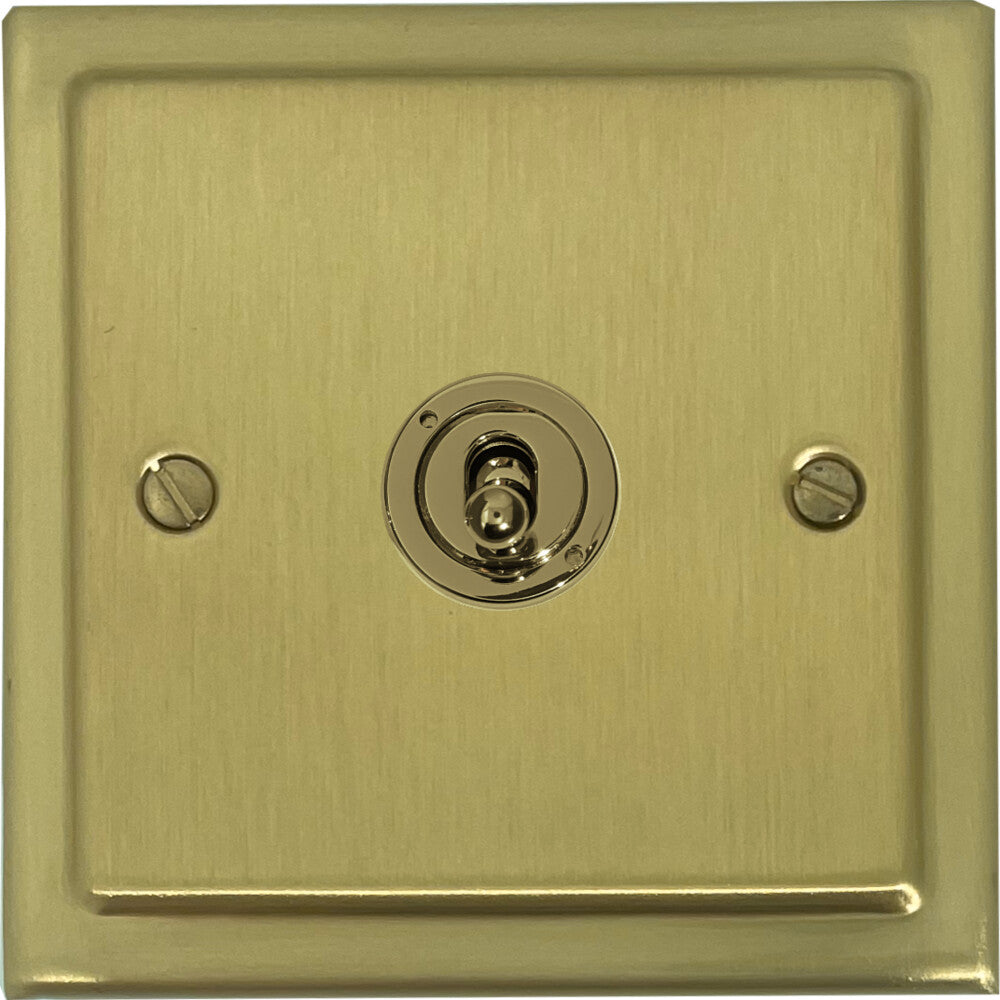 Victorian Satin Brass 1 Gang 2 Way Toggle Switch