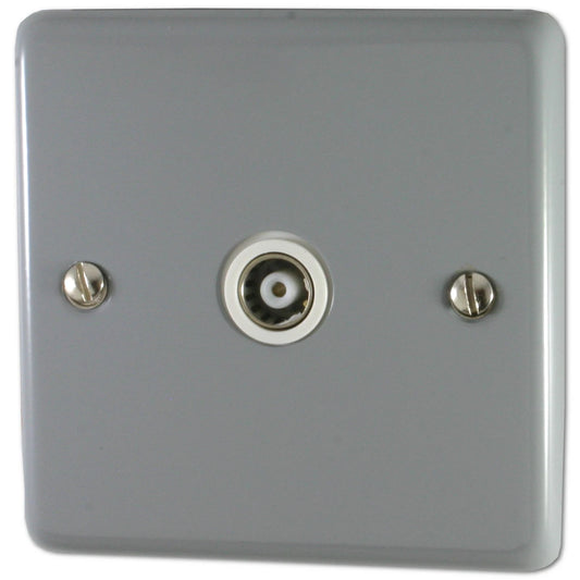 Contour Light Grey 1 Gang Coax Point