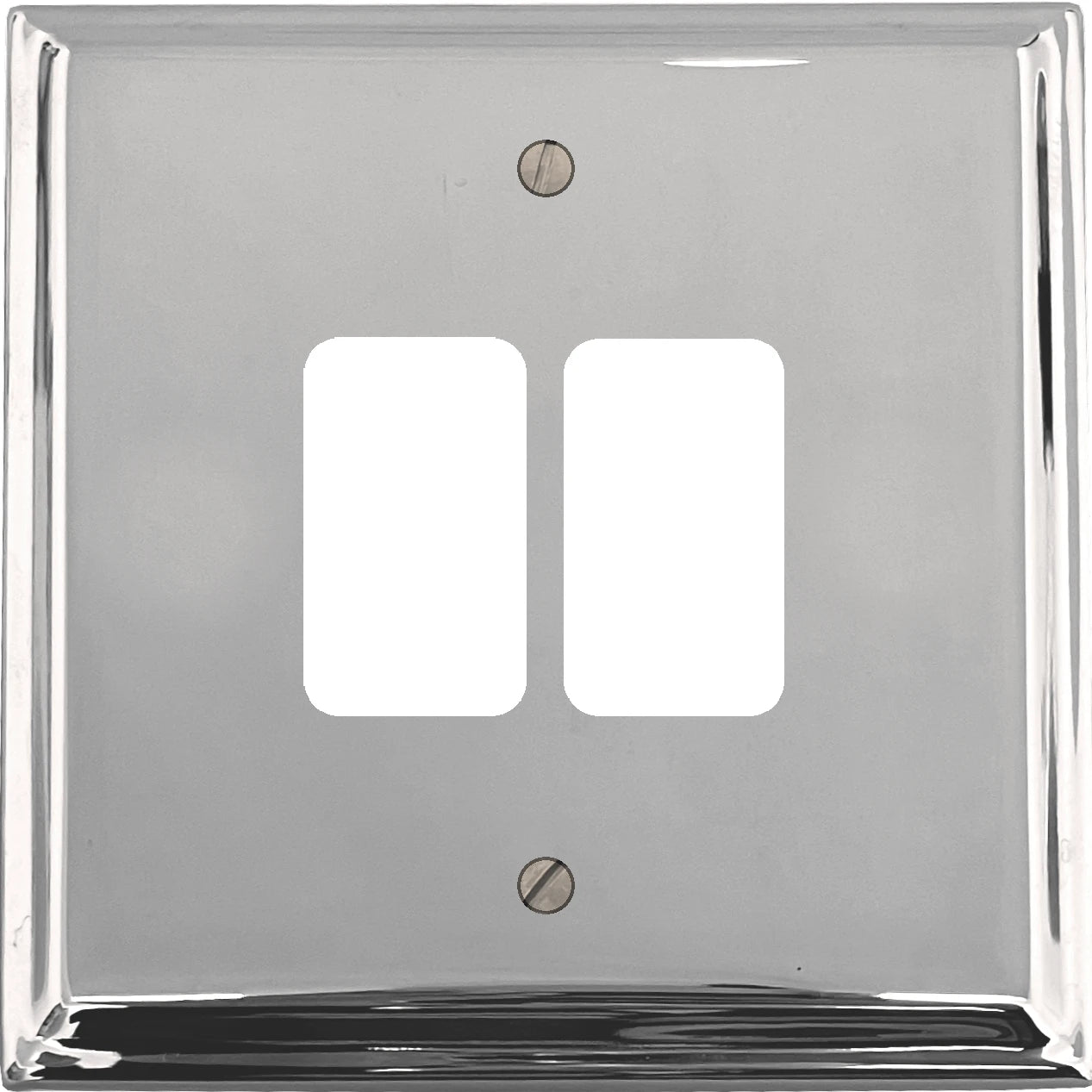 Deco Polished Chrome 2 Gang Grid Plate