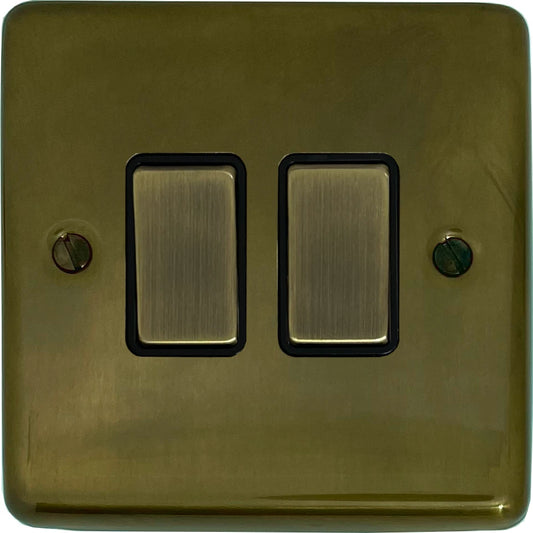 Contour Medium Bronze 2 Gang Switch