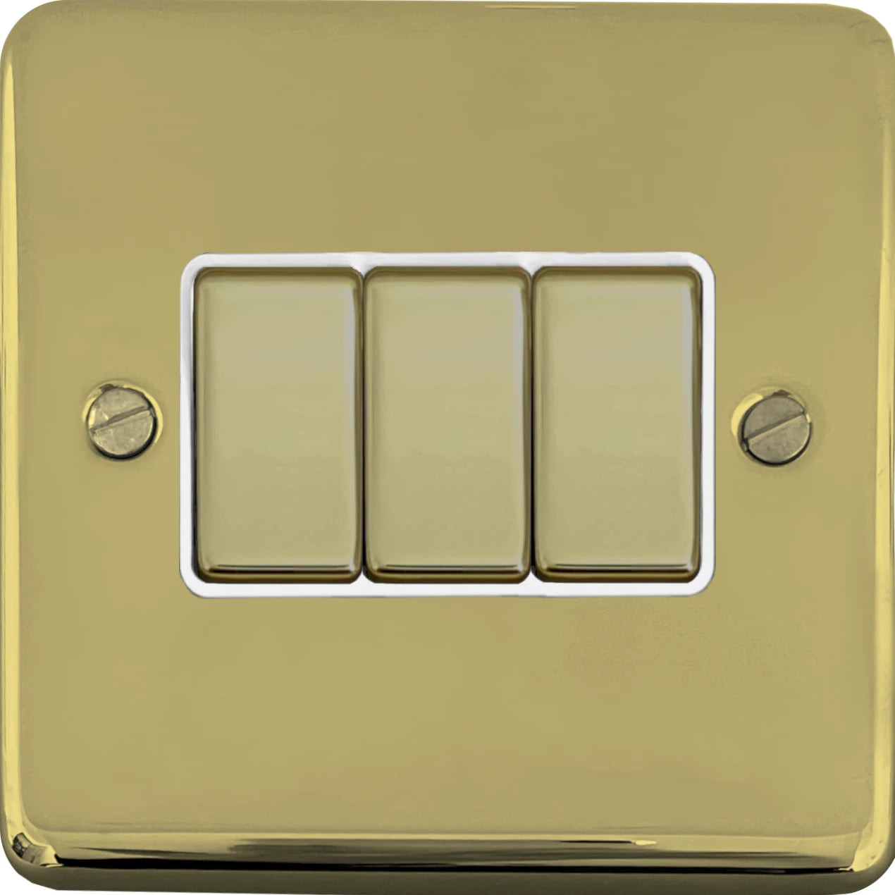 Contour Polished Brass 3 Gang 2 Way Switch