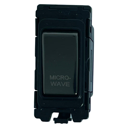 20A DP Switch - Engraved - Microwave - Black Nickel Switch