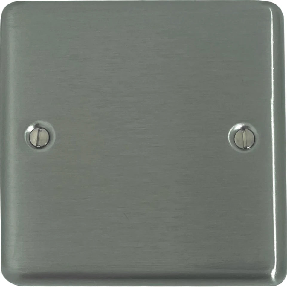 Contour Brushed Steel 1 Gang Blank